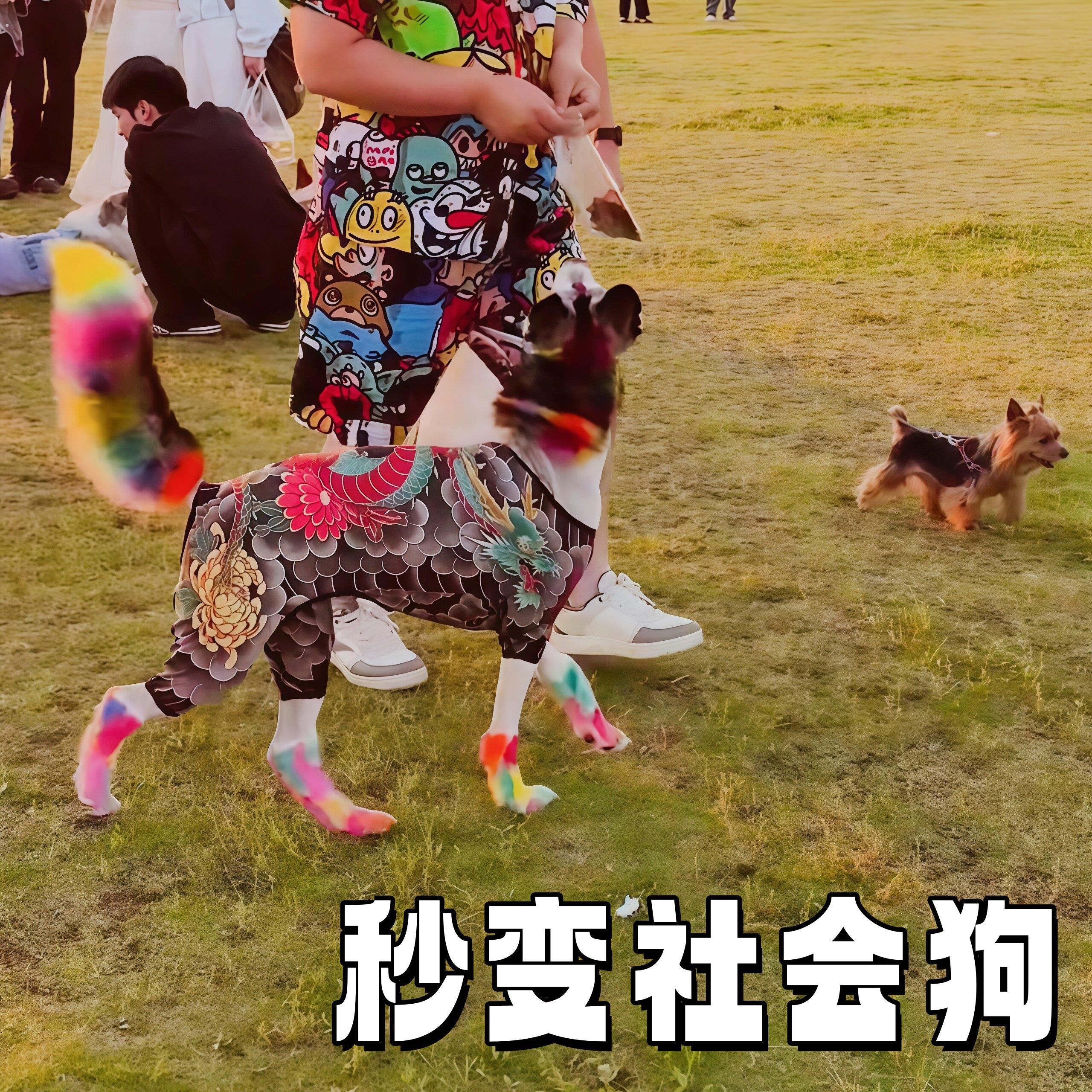 【社会狗纹身衣】宠物衣服猫狗痞帅小型犬大型犬通用夏季防晒衣服