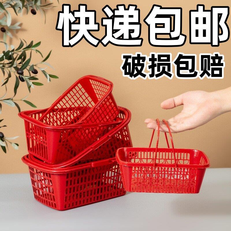 厂家直销草莓篮子手提塑料方形一次性樱桃水果筐杨梅采摘篮2-12斤