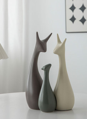 鹿之家陶瓷摆饰客厅卧室办公室简约工艺礼品摆饰酒柜电视柜鞋柜装