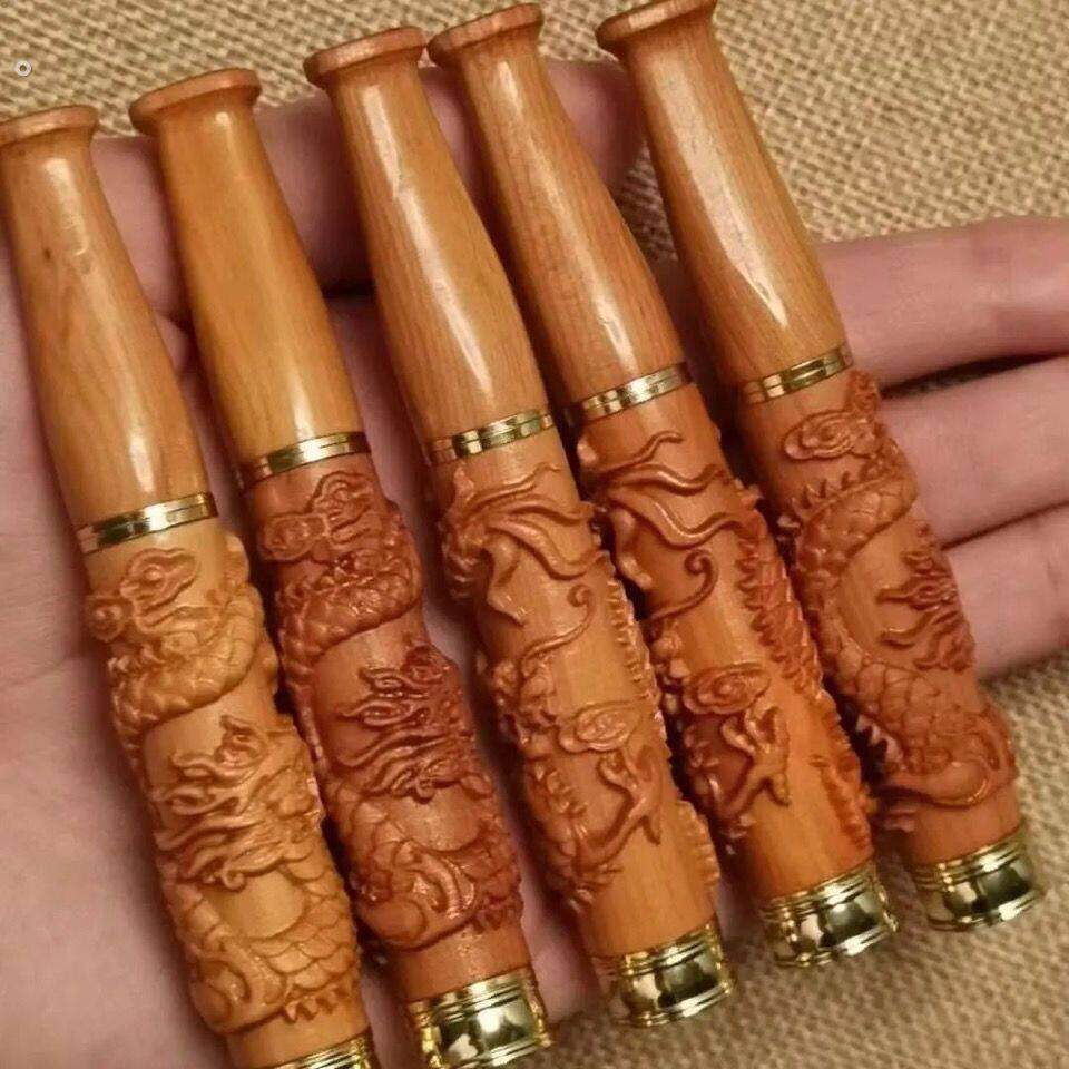 小叶紫檀滤芯型烟嘴过滤烟具红豆杉实红木烟杆可清洗粗细双用可携