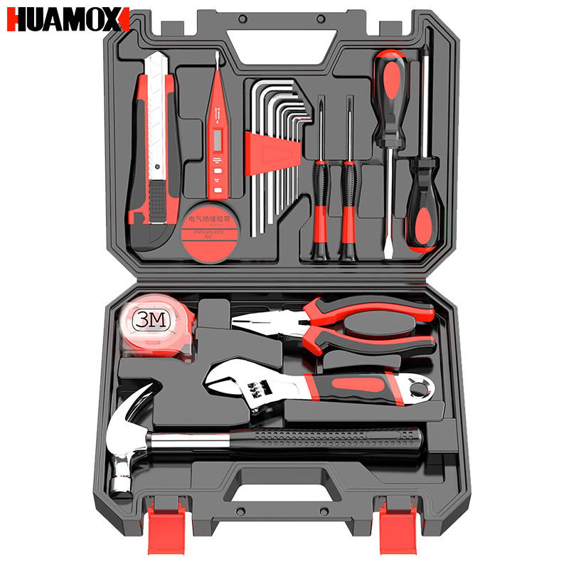 工具箱家用多功能五金套装家庭维修电工螺丝刀老虎钳车载万能组合