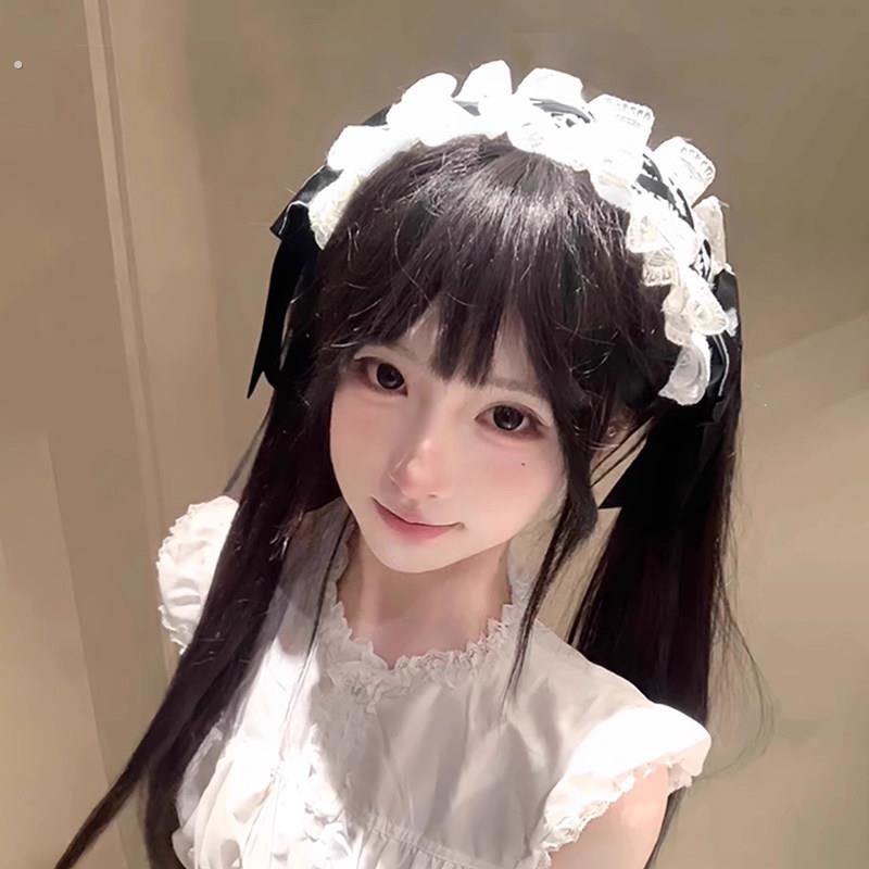 黑白猫耳发带cos猫耳朵发箍lalita猫娘兽耳发夹发饰女万圣节头饰