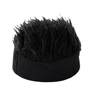 假发帽子男士一体秋冬带头发的帽发短发光头专用头套流氓帽款