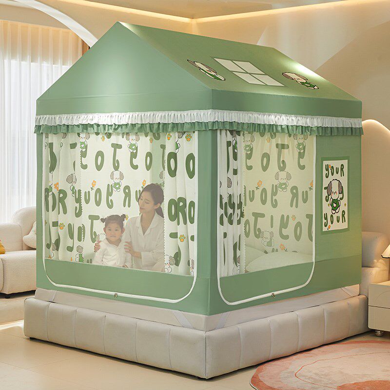 蒙古包蚊帐2024新款家用双层帐篷遮光布帘卧室高级儿童防摔城堡型