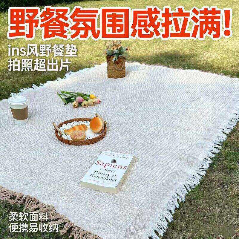 夏季新款野餐垫便携折叠地垫双面露营用品海边沙滩垫网红拍照垫子