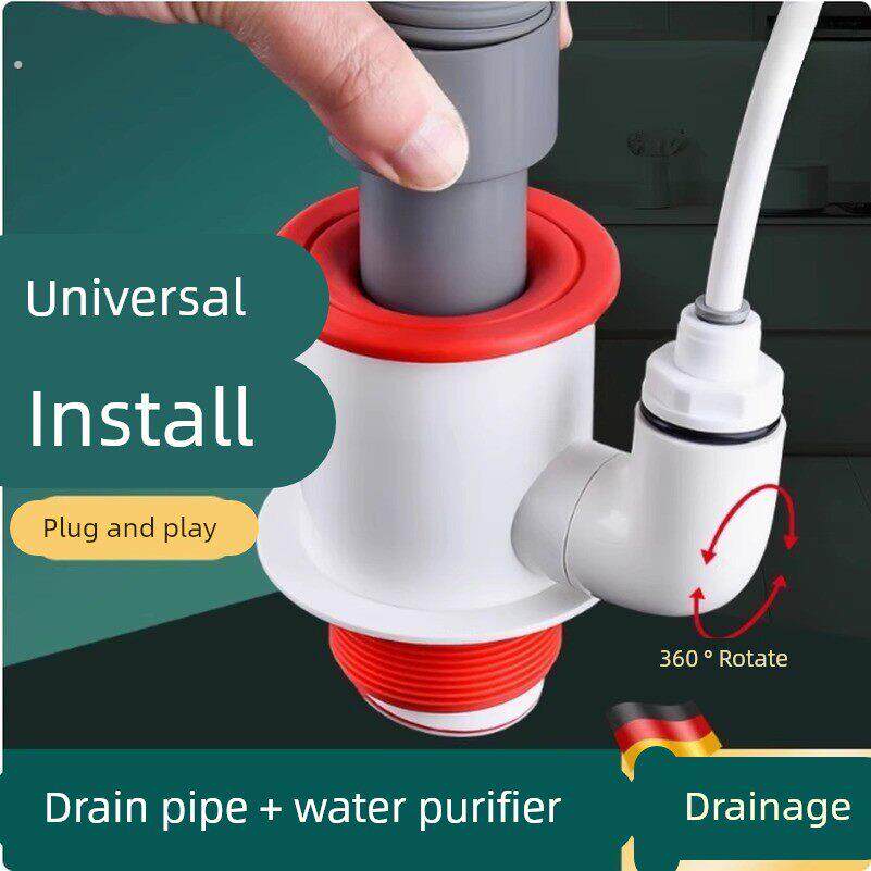 厨房管净水器三通接头水槽洗菜盆洗碗机排水管三头通防臭神器