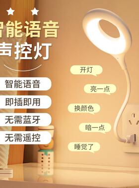 智能语音小夜灯说话开关声控灯USB照明灯床头灯LED灯护眼灯学生灯