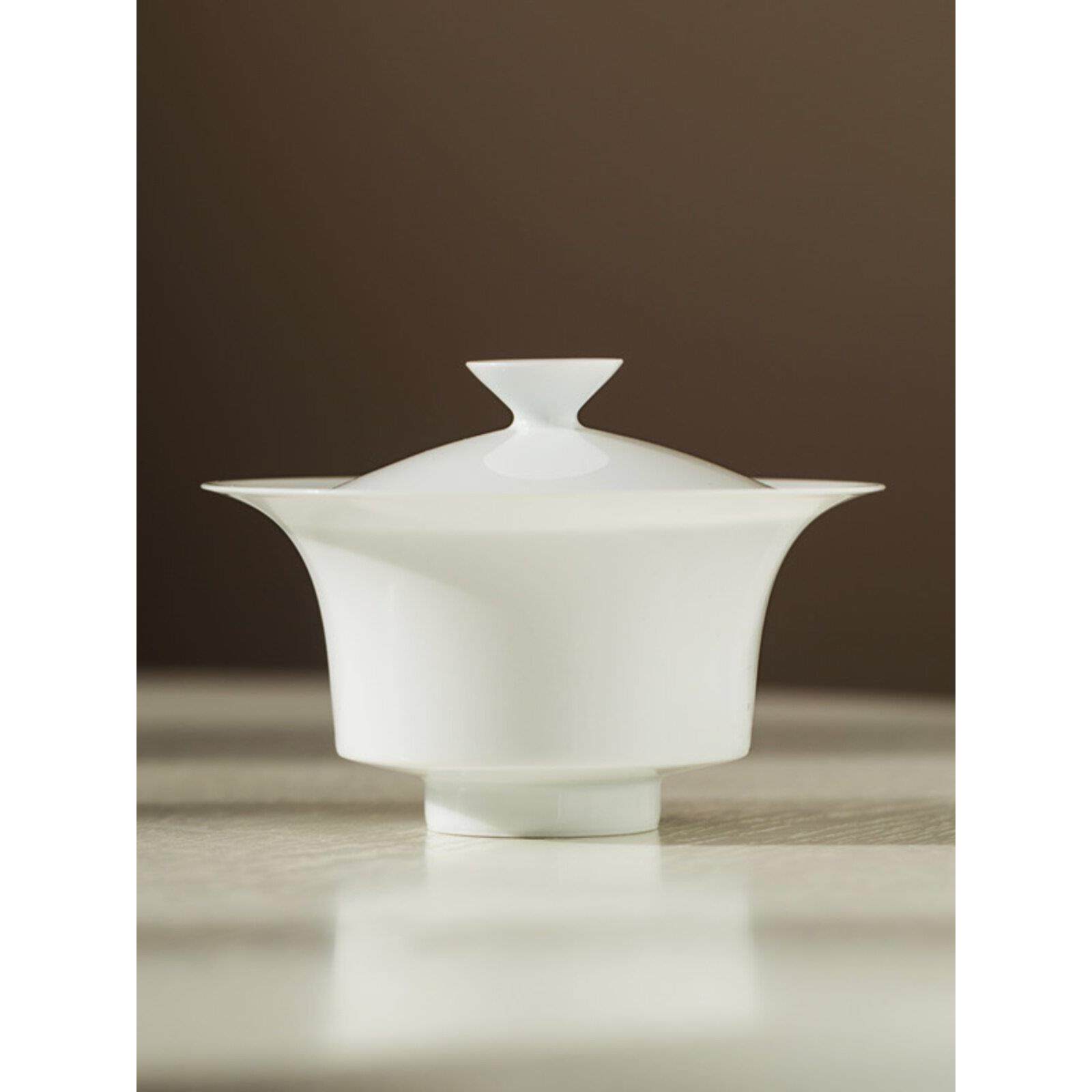 景德镇薄胎陶瓷白瓷盖碗茶杯茶具好用不烫手全手工功夫泡茶碗单个