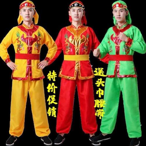 秧歌服新款男女套装中老年民族表演腰鼓锣鼓打鼓演出舞龙舞狮服装