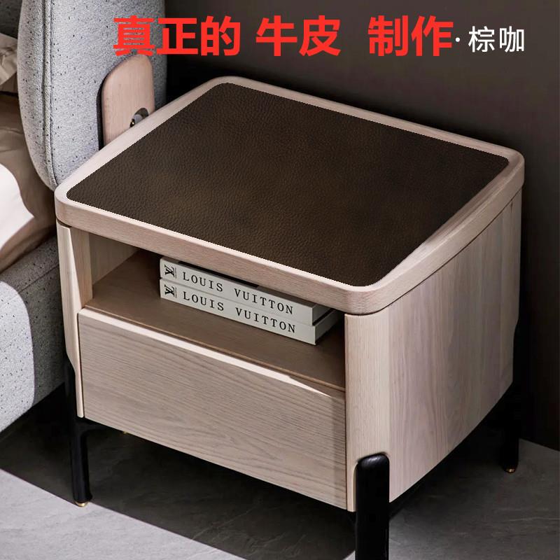 床头柜垫牛皮新款轻奢高级感床头柜盖布防水免洗防尘罩保护垫真皮