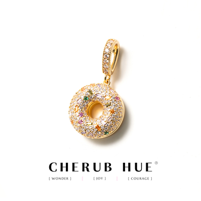 CherubHue金色镶钻甜甜圈吊坠