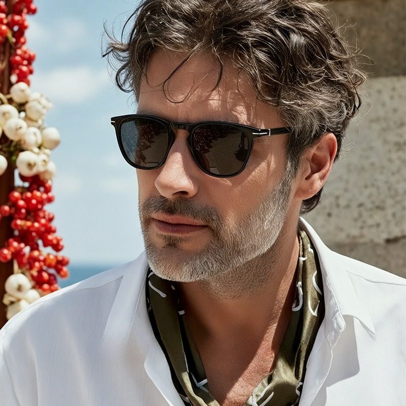 复古方框太阳镜男黑色偏光墨镜开车驾驶防晒眼镜潮流百搭