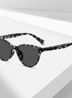 复古玳瑁猫眼小框偏光防紫外墨镜