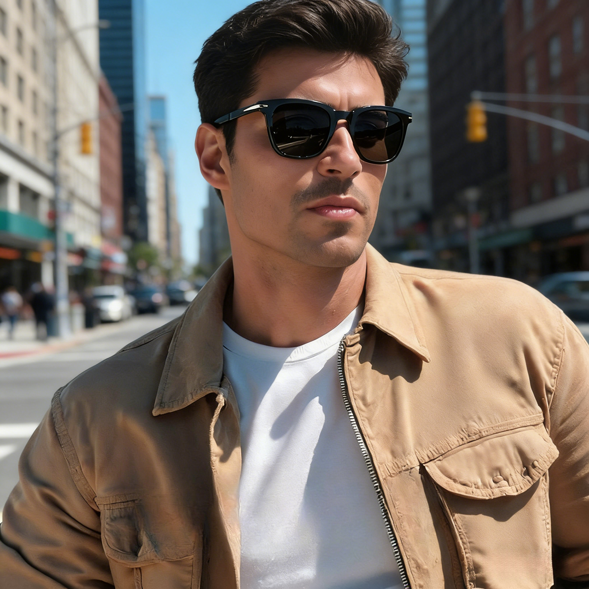 时尚近视偏光太阳镜男士方形墨镜防紫外线防晒眼镜架双层超轻眼镜