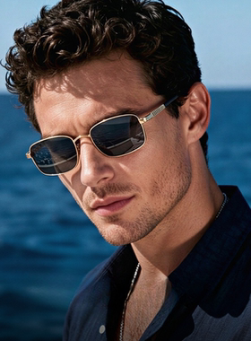 复古飞行员纯钛框男士防晒墨镜