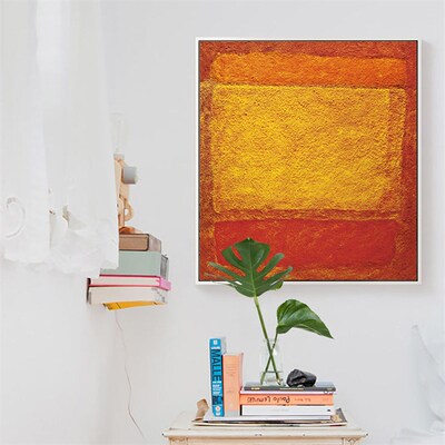 橙红黄名画装修壁画沙发背景墙装饰画办公室油画客厅餐厅墙画装饰