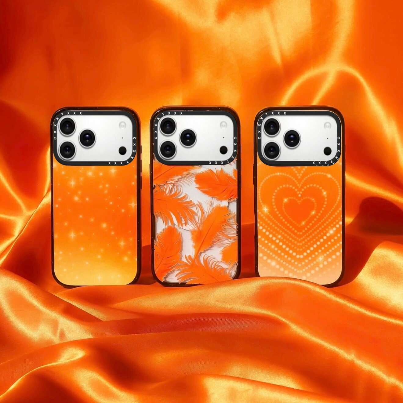 星星橙色爱心羽毛苹果17promax手机壳星宇橙适用于iphone16/15/14pro/max/plus13全包12防摔17保护套