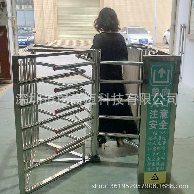 尼高迈车站单向手动十字闸三翼半高旋转闸口机不锈钢单项导流闸门
