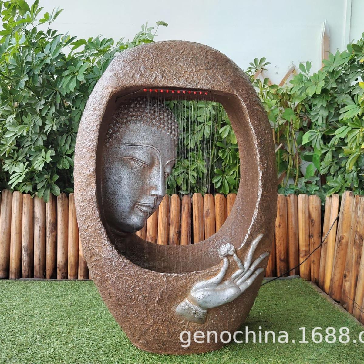庭院流水工艺品装饰花园佛流水工艺品摆件
