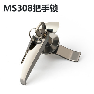 卓冠MS308-3不锈钢户外配电柜把手锁机箱机柜门锁工业柜锁执手锁