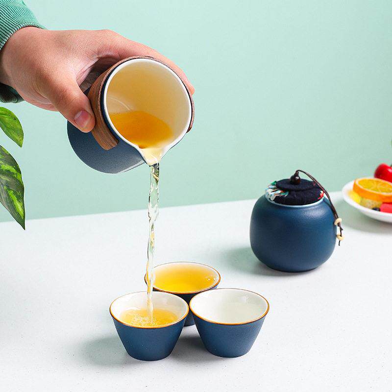 旅行茶具套装便携包户外功夫车载野外露营泡茶带烧水壶煮茶炉茶