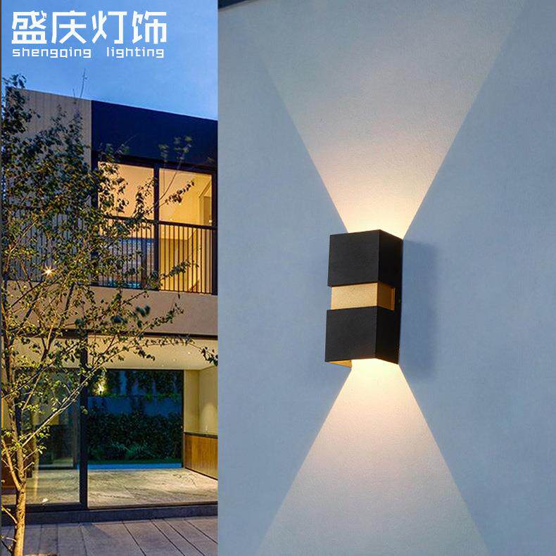 led壁灯楼梯室外双头外墙柱子户外壁灯庭院阳台超亮防水射灯