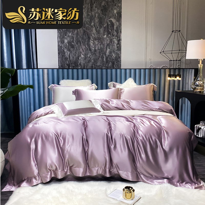 重磅双面真丝床上用品四件套100%桑蚕丝纯色定制床单床笠丝绸被套,床上用品,床品套件/四件套/多件套,淘宝优惠券,粉丝福利购,淘宝优惠卷