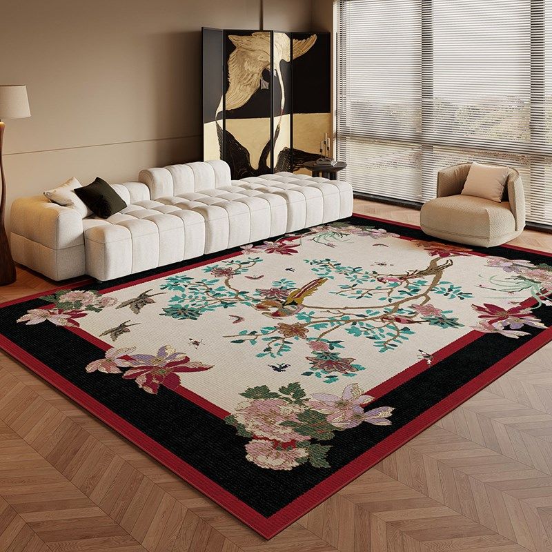 新中式东方花鸟中古风客厅地毯轻奢现代书房衣帽间氛围感床边地垫,居家布艺,地毯,淘宝优惠券,粉丝福利购,淘宝优惠卷