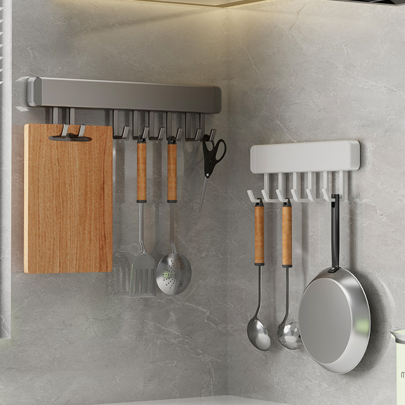 厨房挂铲子勺子挂钩架一排免打孔壁挂式挂杆太空铝菜板架20cm25长,厨房/烹饪用具,厨房置物架/置物柜/角架,淘宝优惠券,粉丝福利购,淘宝优惠卷