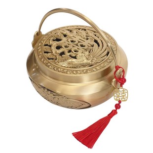 结婚庆用品黄铜香炉火炉新娘陪嫁妆旺夫铜火囱火铳手炉火冲旺盆炉