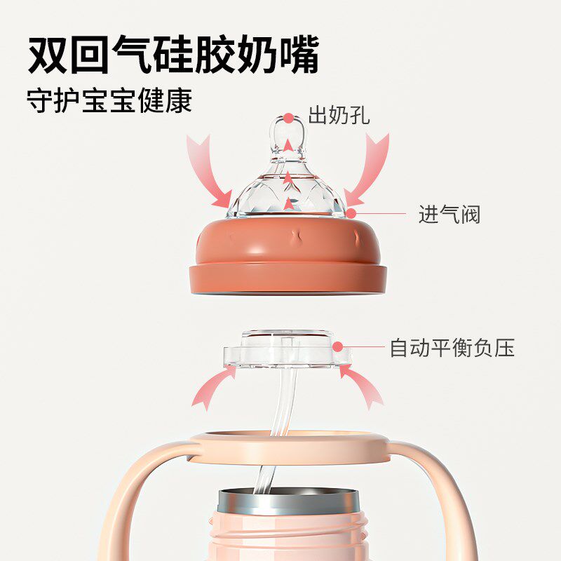 保温奶瓶新生婴儿防呛恒温1-3岁宝宝保温水杯防摔三用外出保温杯