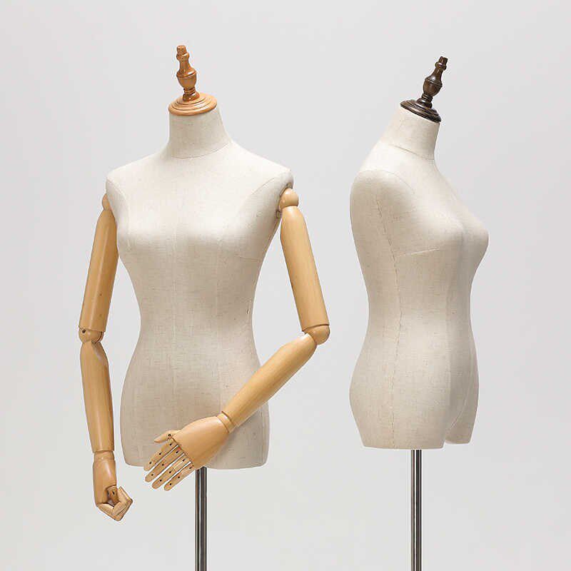 服装店模特道具人台女装橱窗半全身假人体模型婚纱人偶衣服展示架