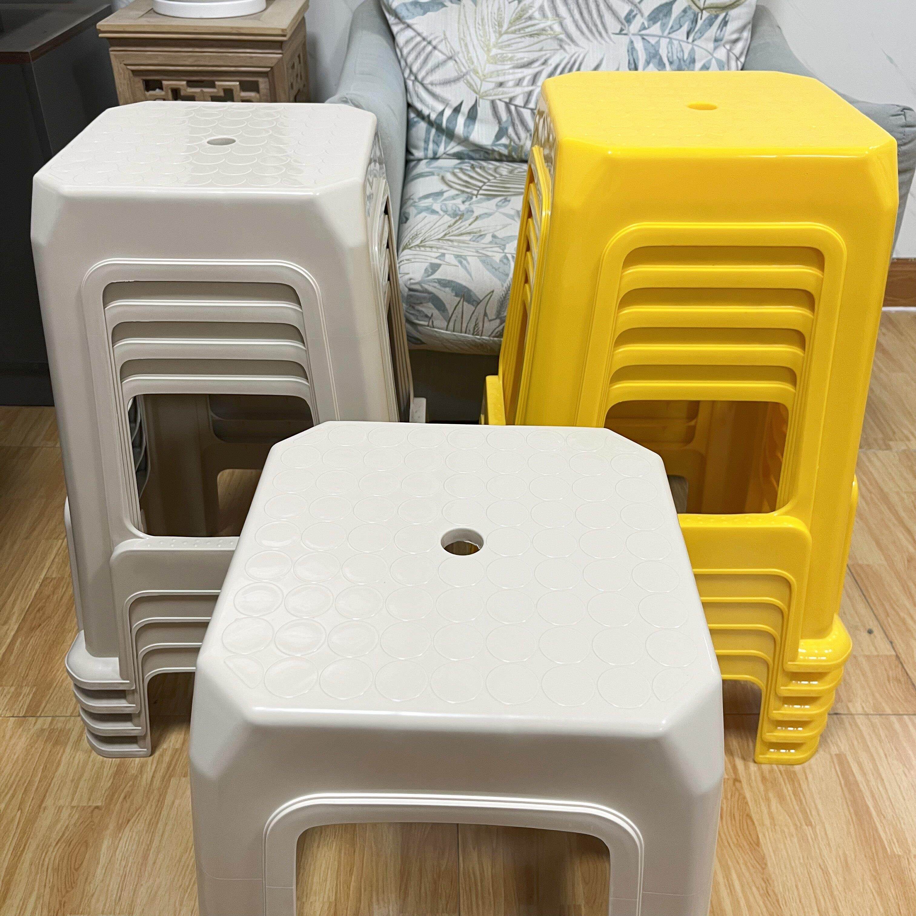 加厚加高塑料凳子坐高55CM时尚卡其红黄蓝绿橙色工厂展会耐用凳子