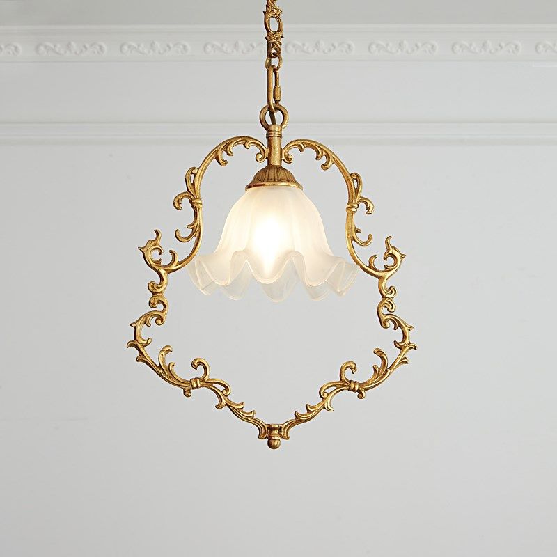 法式古典奢华小吊灯欧式别墅卧室床头灯具脱蜡铜复古轻奢灯饰