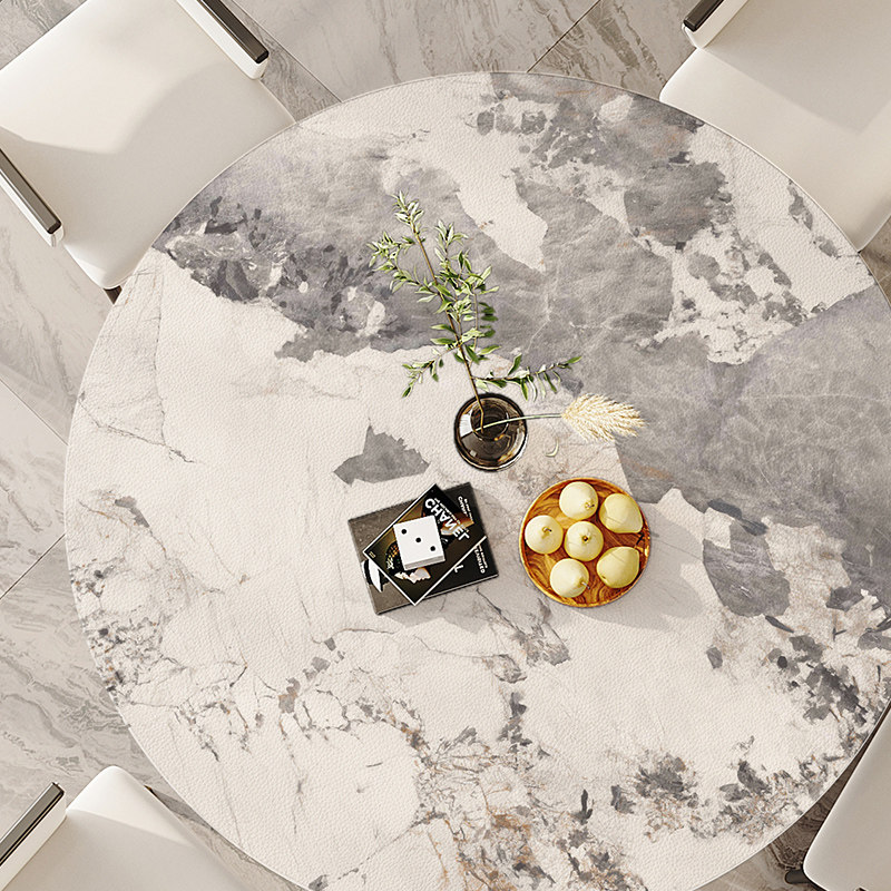 大理石纹圆桌桌布防水防油免洗防烫皮革餐桌垫轻奢岩板圆形茶几垫,居家布艺,桌布,淘宝优惠券,粉丝福利购,淘宝优惠卷