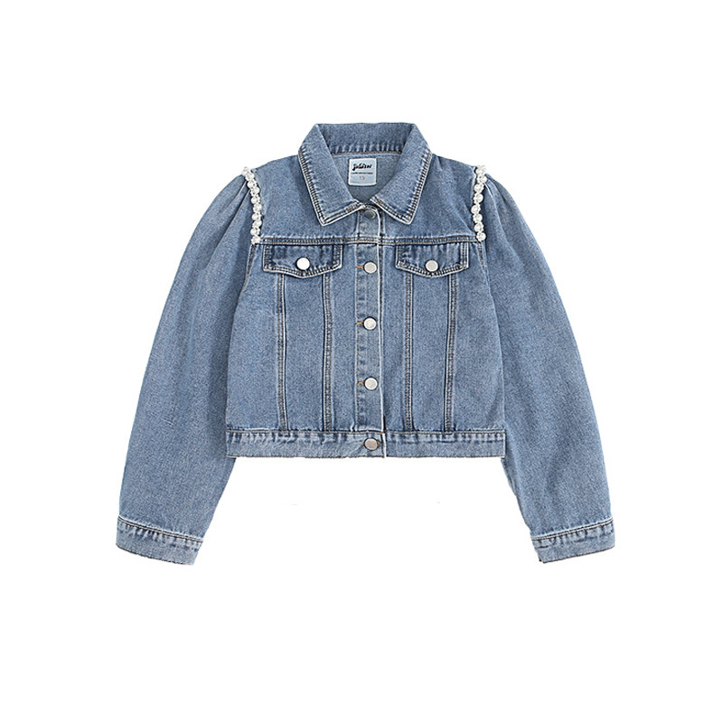 女童2023春秋款新款珍珠牛仔外套儿童洋气复古港风休闲夹克牛仔衣,童装/婴儿装/亲子装,儿童牛仔外套,淘宝优惠券,粉丝福利购,淘宝优惠卷