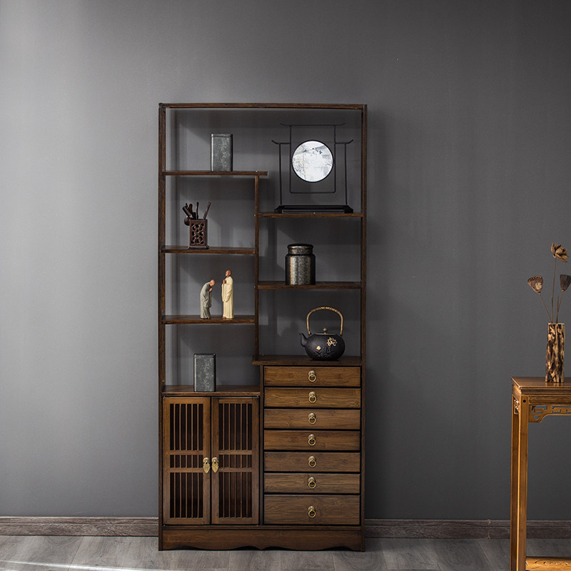 博古架实木新中式茶架普洱茶叶柜置物架茶柜架子多宝阁收纳展示柜,住宅家具,多宝格/博古架,淘宝优惠券,粉丝福利购,淘宝优惠卷