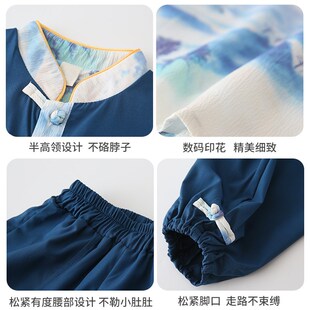 亲子装汉服男童国风套装春秋儿童唐装古风女童新中式男孩国学高端