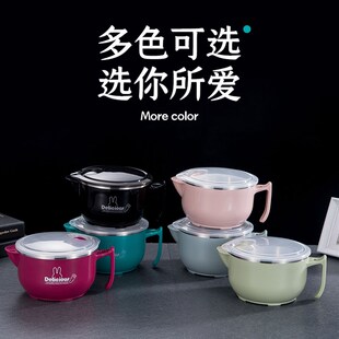 304不锈钢注水保温泡面碗带盖密封大号汤碗防烫学生大容量便当盒