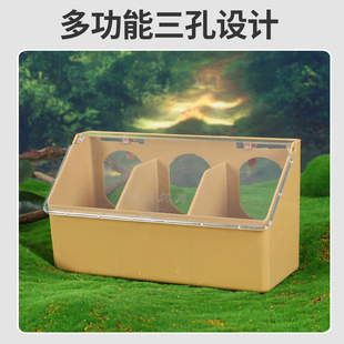 鸽子食盒带盖三孔防撒鸟食盒水盒挂笼鸟喂食器 信鸽用品食具