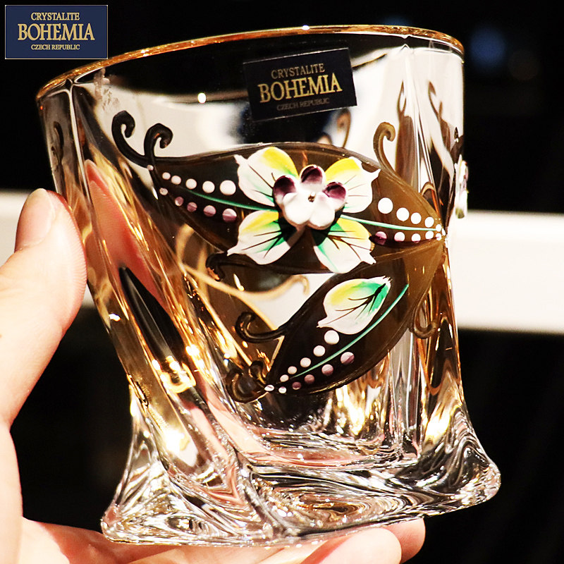 捷克BOHEMIA进口水晶玻璃XO描金珐琅彩花威士忌杯洋酒水杯樽套装,餐饮具,洋酒/威士忌杯,淘宝优惠券,粉丝福利购,淘宝优惠卷