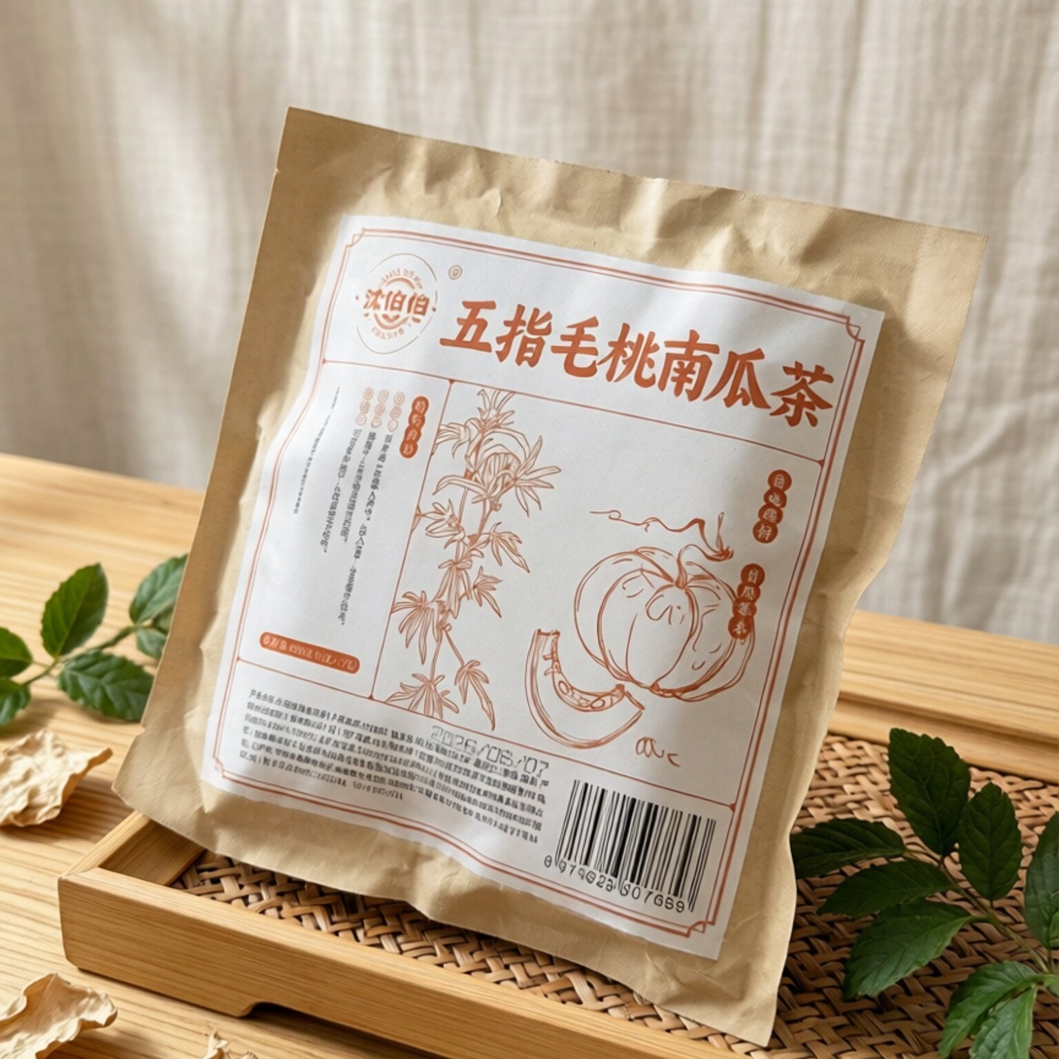 沈伯伯五指毛桃南瓜茶新鲜茶饮独立小包养生茶包男女适合
