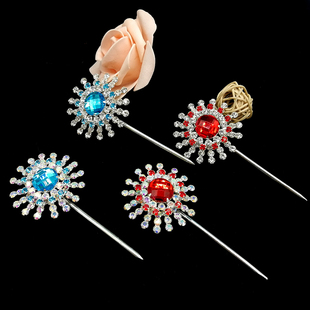 戏曲头饰新款京剧黄梅戏曲戏剧花旦青衣小姐头饰水钻头面大泡子