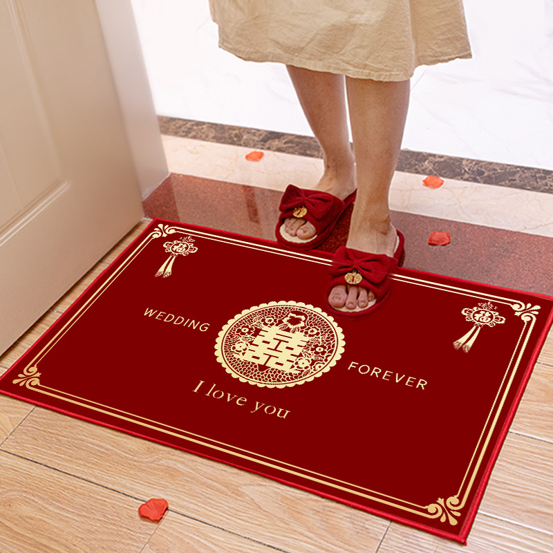 结婚地垫入户门红色喜庆门口门垫红地毯卧室婚礼婚房进门喜字脚垫,居家布艺,入户地垫,淘宝优惠券,粉丝福利购,淘宝优惠卷