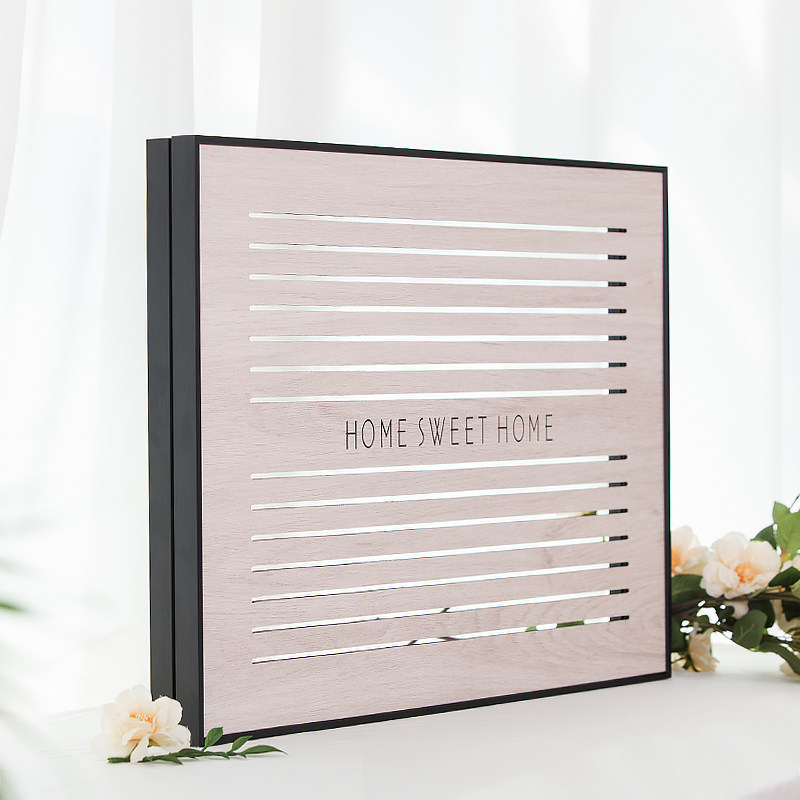 弱电箱电表箱装饰画网线盒遮挡配电箱左右推拉式实木镂空不挡信号