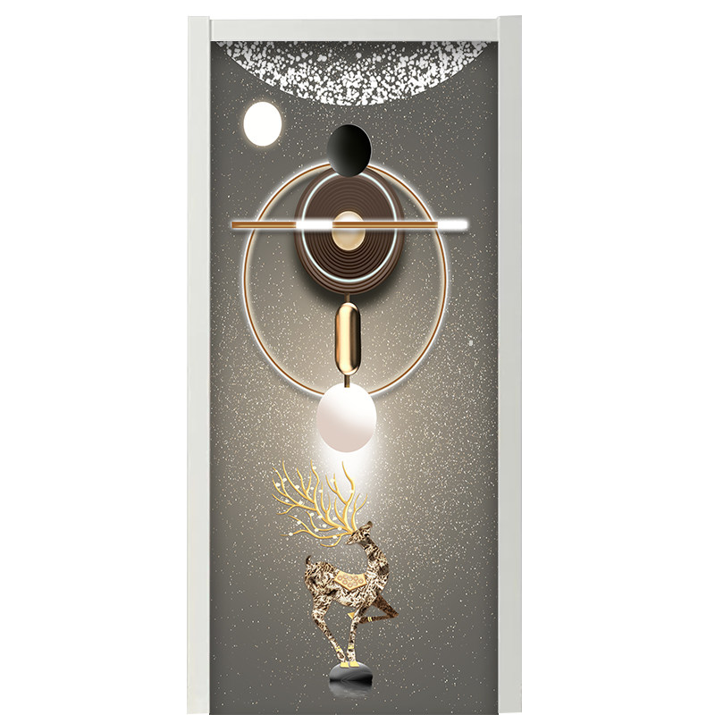 轻奢九鱼门贴纸旧门翻新整张自粘装饰卧室房门玻璃门防走光贴画,家居饰品,门贴,淘宝优惠券,粉丝福利购,淘宝优惠卷