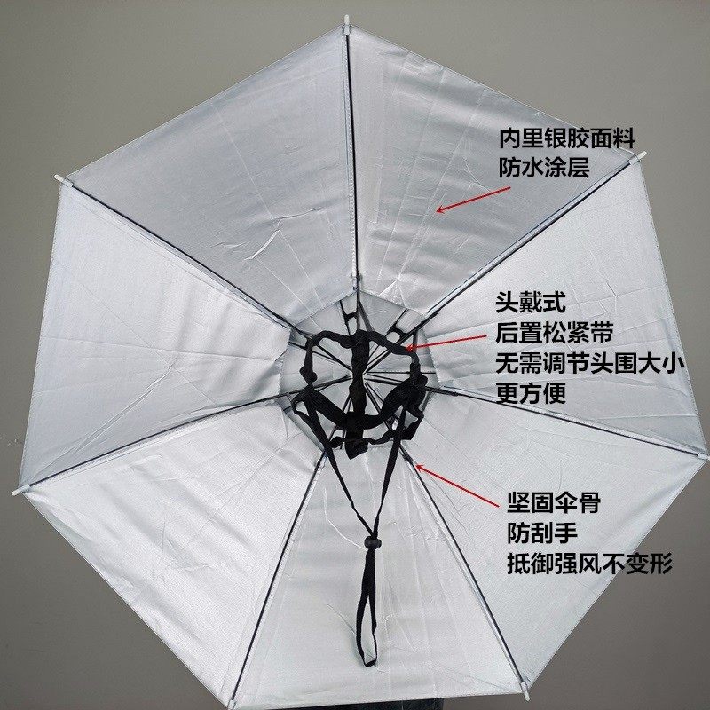 双层防雨防风防晒钓鱼伞帽头戴式折叠户外遮阳便携式垂钓头顶伞帽,居家日用,伞,淘宝优惠券,粉丝福利购,淘宝优惠卷