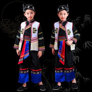 少数民族服装黎族儿童演出服男童佤族壮族葫芦丝演奏表演服幼儿园