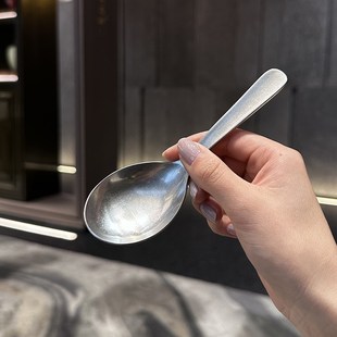古亦干饭勺!  喝汤勺好用好用喝汤勺不锈钢勺子 短柄勺子 雪花砂