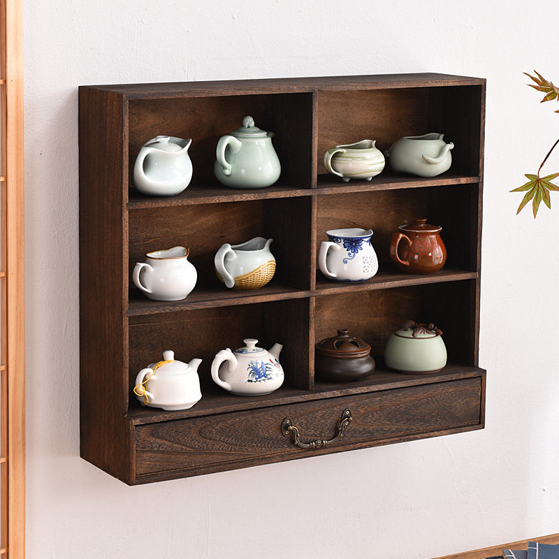 多宝格置物架实木收纳架茶具茶架博古架茶盏收纳柜茶壶展示架挂墙,住宅家具,多宝格/博古架,淘宝优惠券,粉丝福利购,淘宝优惠卷